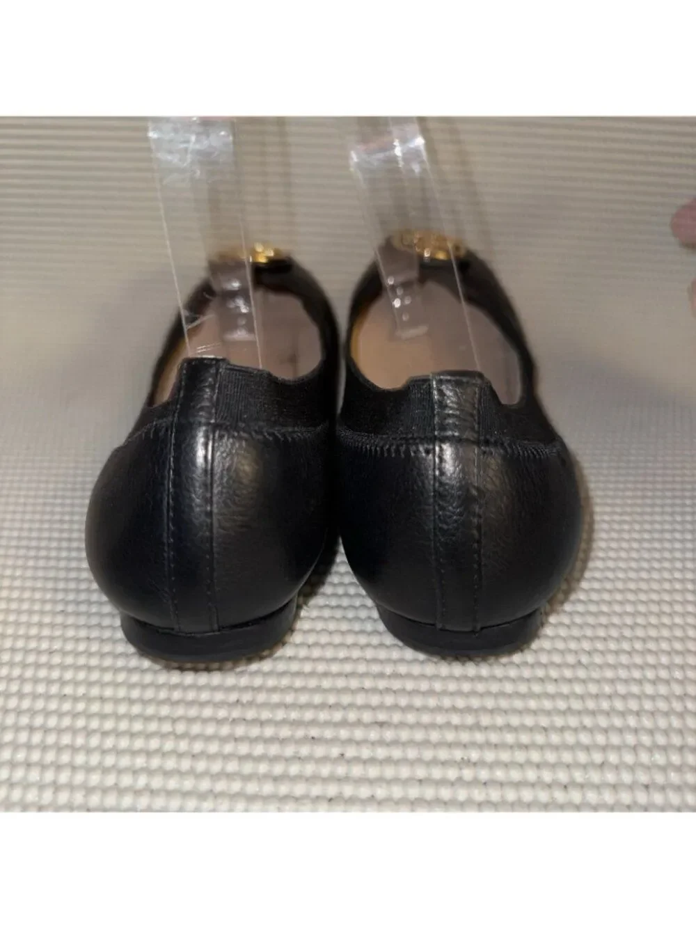 Tory Burch Caroline Black Leather Ballet Designer Flats Shoes Women’s Size 7M
